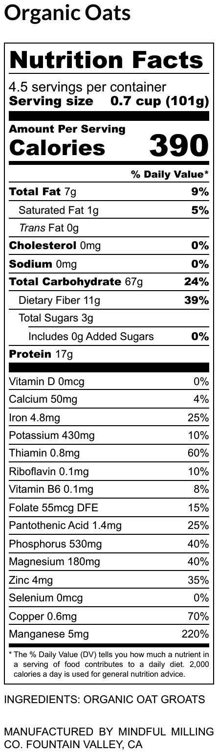 Oat Flour, Organic